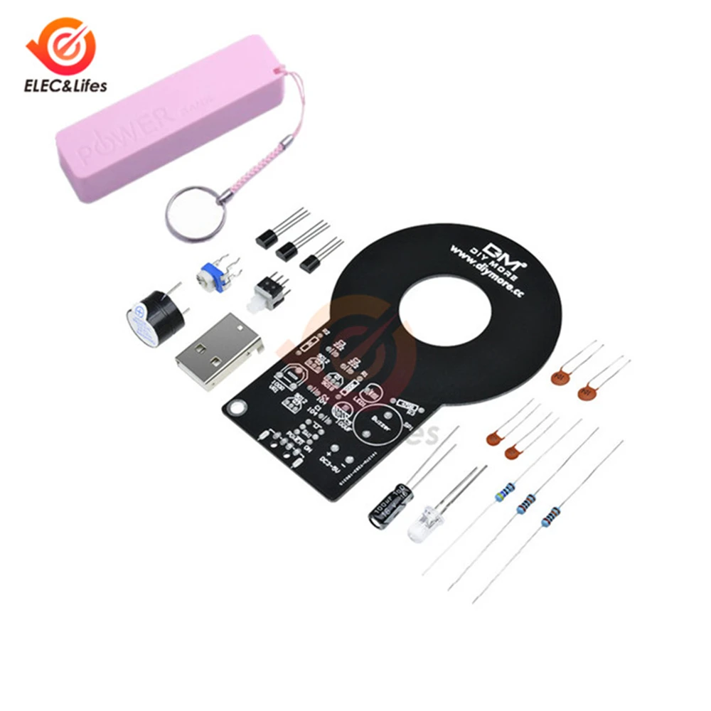 Металлоискатель электронный DIY Kit 18650 USB Мощность банк Зарядное устройство коробка DC 3 V-5 V 60 мм Бесконтактный Сенсор борту модуль детектор металла