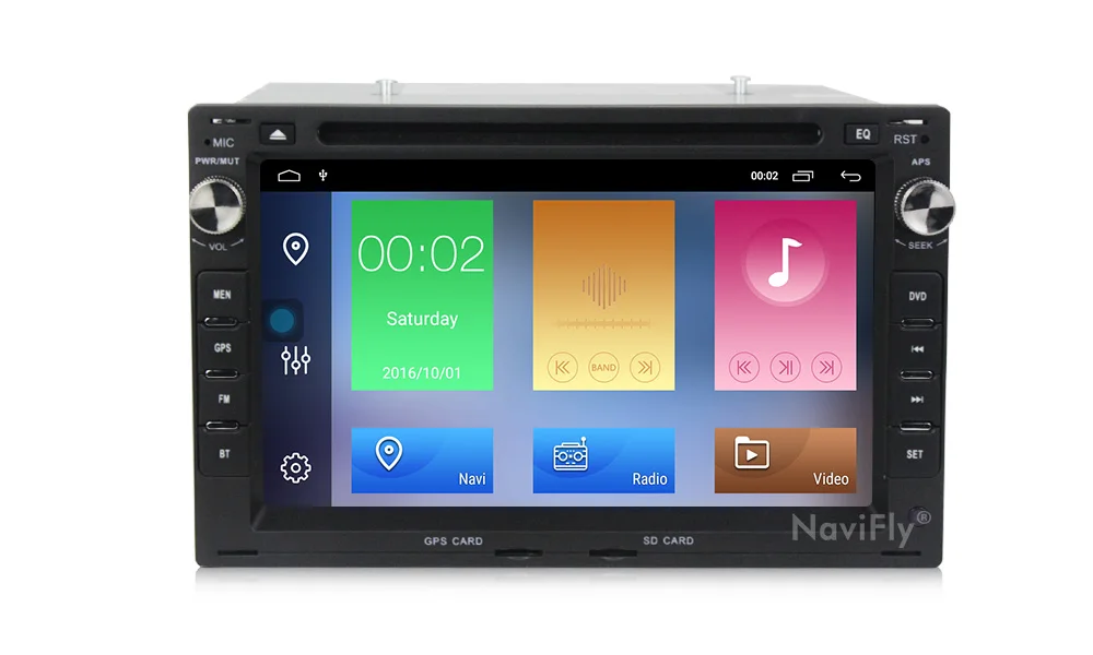 Best NaviFly 2 Din 2G+32G Android 9.1 Quad core Car Stereo Multimedia DVD Player GPS for Volkswagen Jetta Golf IV Passat B5 Polo 6