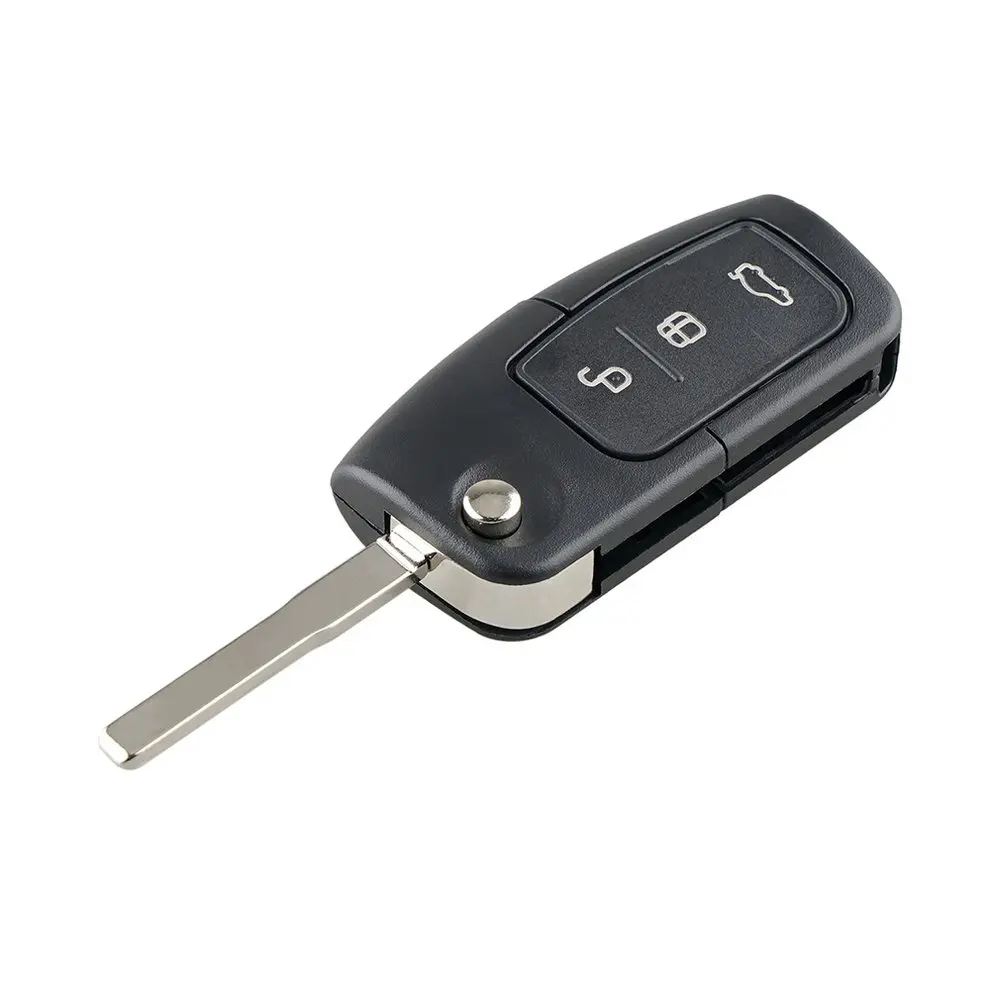 

Fits For Ford Focus Fiesta Mondeo 3 Button Flip Remote Key Fob Case Flat Blade Key Folding Key Shell Flat Embryo