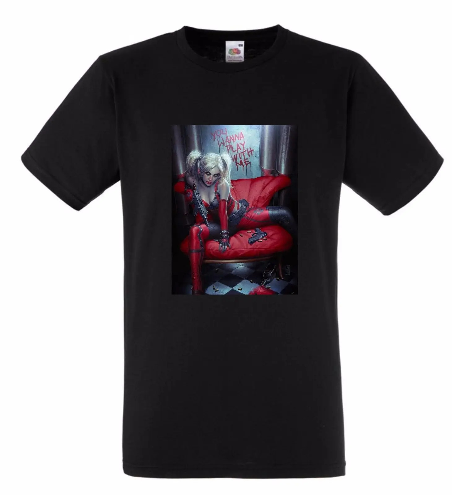 ARKHAM CITY BATMeN HARLEY QUINN JOKER POSTER All Sizes top free shipping t-shirt | Мужская одежда