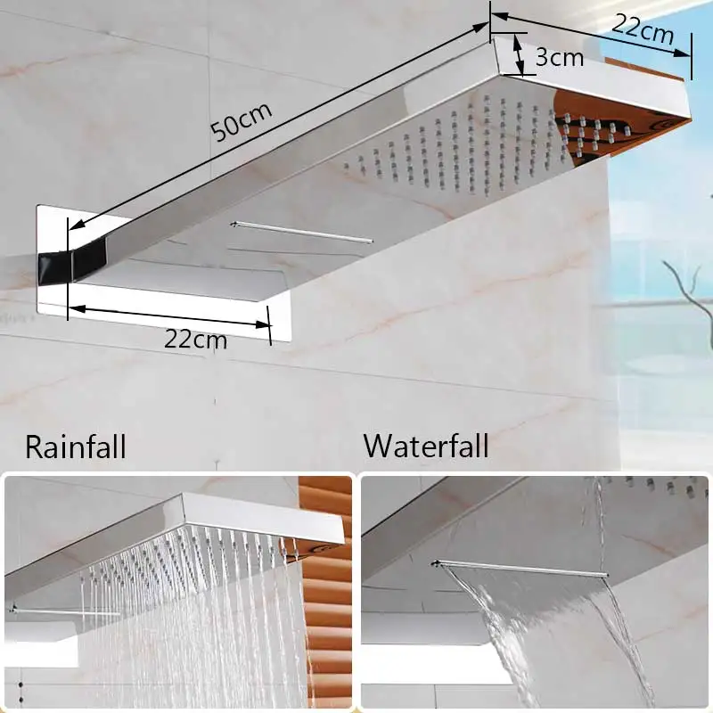 Хромированная полированная настенная душевая головка 2" квадратный водопад и ливневая насадка для душа и ванной из нержавеющей стали смеситель для душа