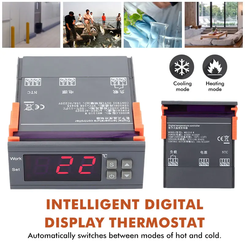 

90-250v Thermostat Control Digital Probe Digital Temperature Controller for Kit Automation Temperature for Controller Regulator
