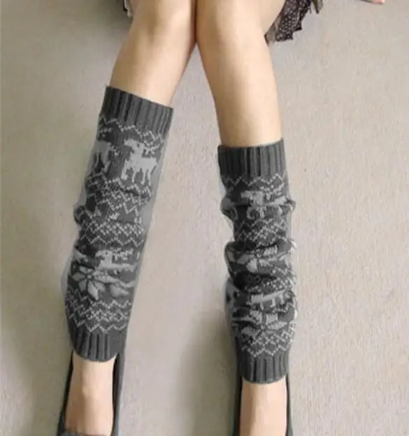 FINEJO для женщин трикотажные шерстяные чулки для гетры Осень Зима теплые повязки длинные чулки высотой до бедра выше колена носки