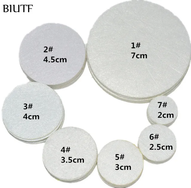 

BIUTF 200 PCS Eco-friendly White Roun Felt Fabric Pads Accessory Patches Circle Felt Pads Fabric Flower Accessories 7 size