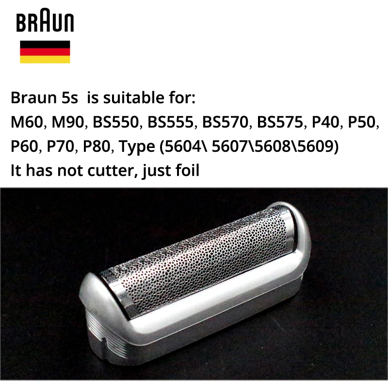 Зубных щеток Braun 5S Безопасная бритва для бритья бороды лезвие на замену Фольга не резак кассета M90 M60 P40 P50 P60 P70 P80 555 575 P40 P50 P60