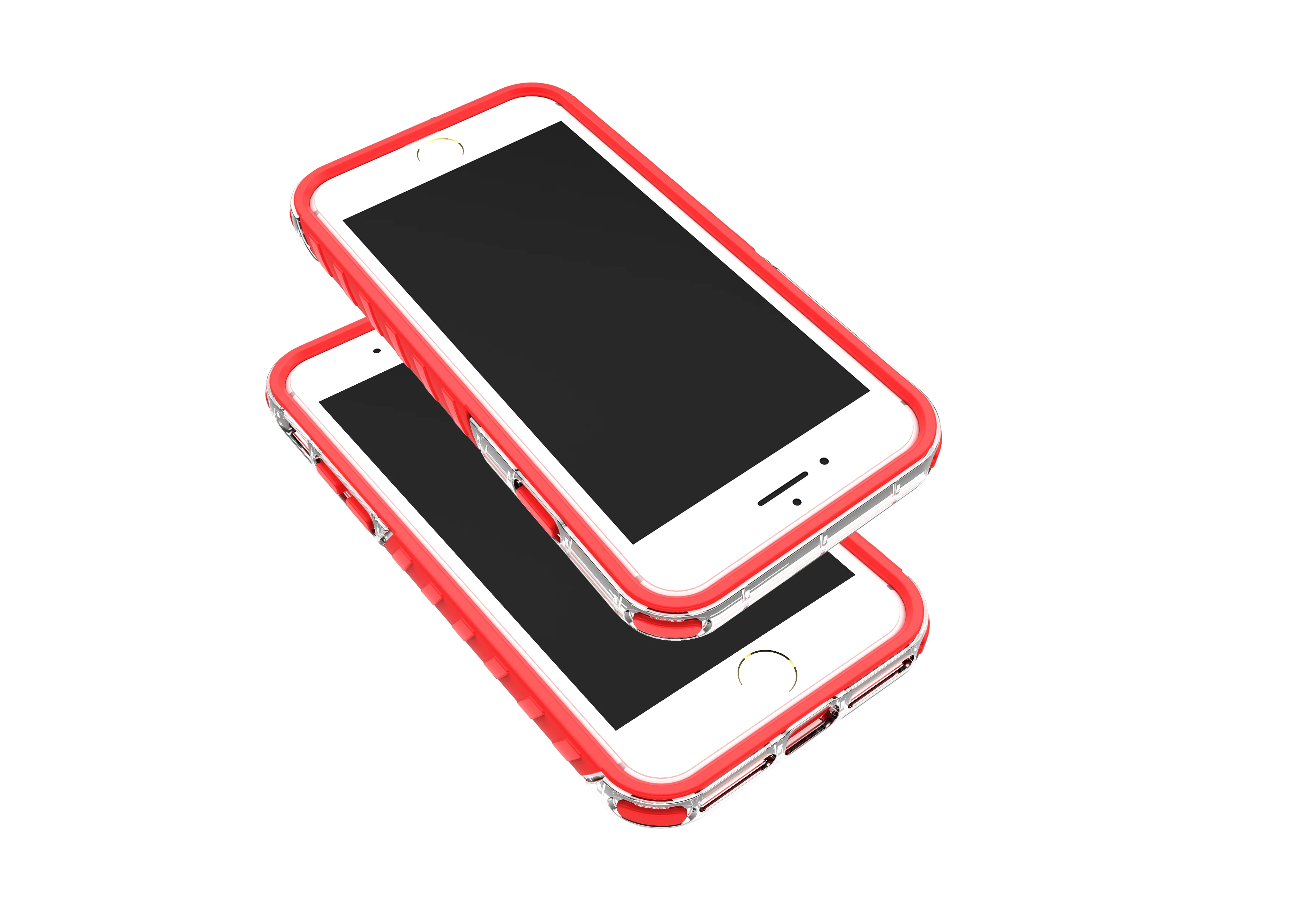 

For iPhone X 8 Plus 7 Plus 8 7 New Colored TPU Frame With PC Transparent Drop-Proof Two-piece Protective Phone Case Skin Shell