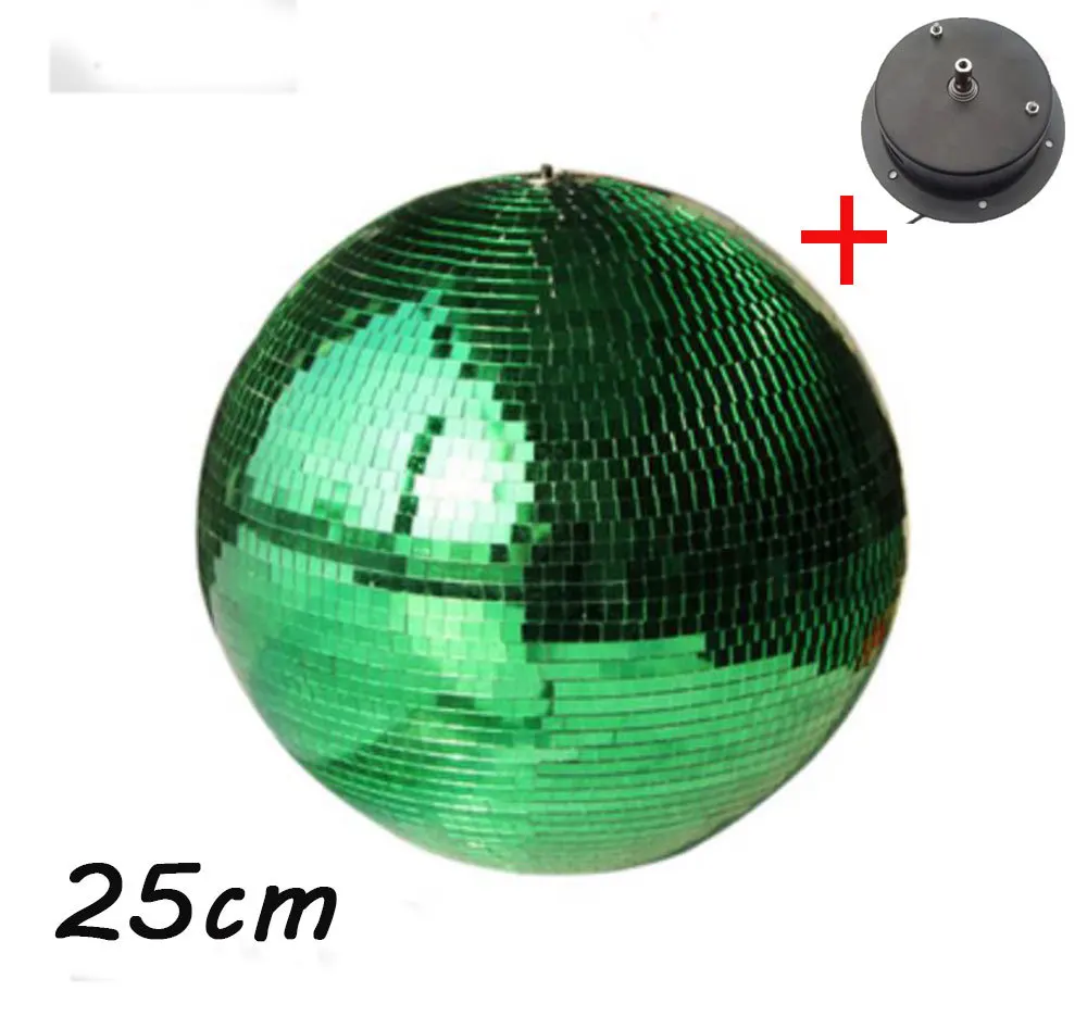 D25cm Green glass rotating mirror ball 10" disco DJ party fixtures110v