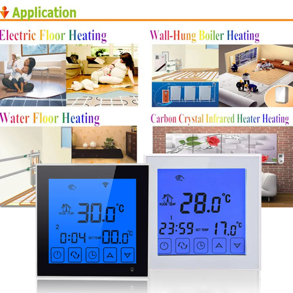 

Wifi LCD Touch Screen Smart Temperature Thermostat Wireless Room Underfloor Heating Controller Thermoregulator
