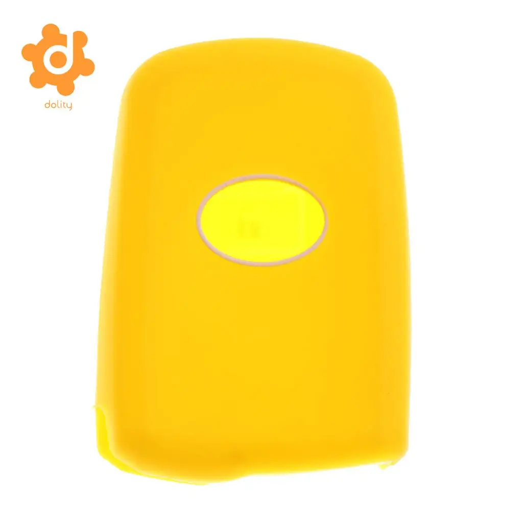 2pcs Silicone Car Key Shell Case Cover for Toyota Avalon RAV-4 Purple+Yellow