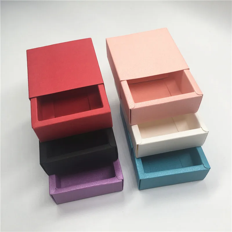 10 шт цветной бумажный Складной Тип упаковочная коробка шкафчик, Подарочная коробочка из крафт-бумаги коробка для хранения конфет 5,2x5,2x2,2 см