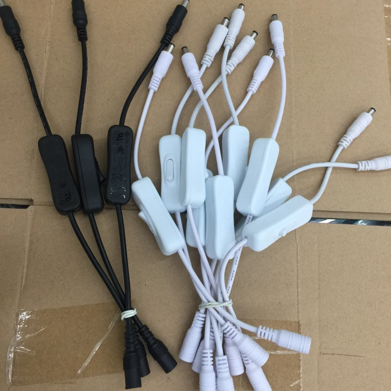 

2pcs 5.5*2.1mm DC Switch Cable Male Female Wire Power Adapter With ON OFF Switch For LED Strip Light Switch