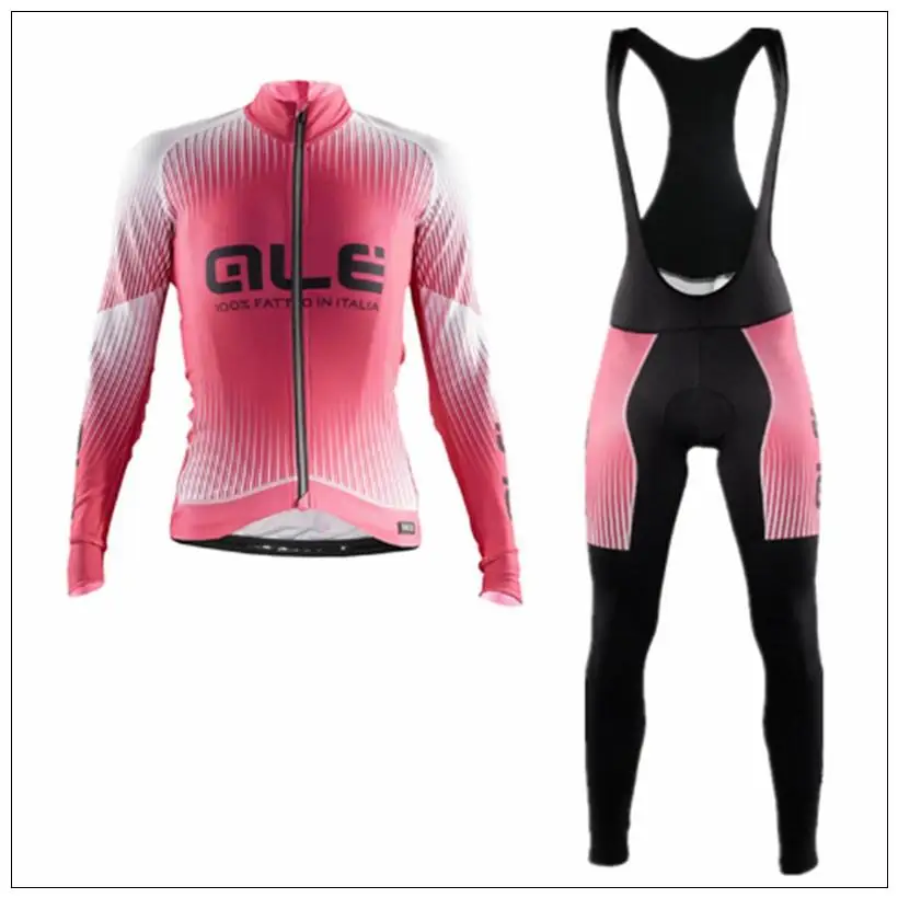 

ALE 2017 Women Cycling Jersey Spring/Autumn Long Sleeve Shirt Bib Pants Set Cycling Clothing Mtb Cycling Clothes