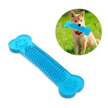 Новая игрушка для домашних животных собака кошка кость шлифовальный укус Жевательные Зубы палка силиконовый цвет случайный 090
