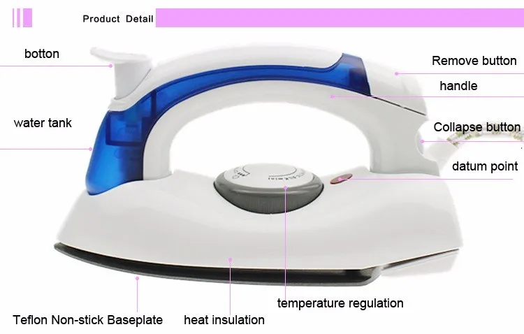 Электрический паровой утюг для одежды мини портативный паровой утюг trave с 3 зубчатыми тефлоновыми плитами ручной дорожный паровой Утюг