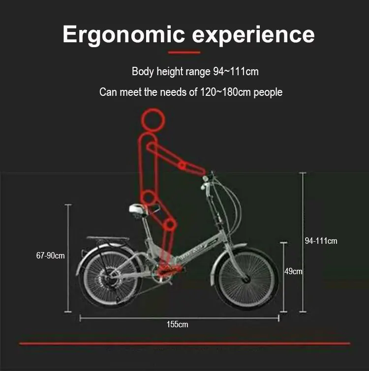 Excellent 20-inch Variable Speed Shock Absorber Bicycle Folding Ultra-portable Adult Bike Front Wheel V Brake Rear Axle Brake 10