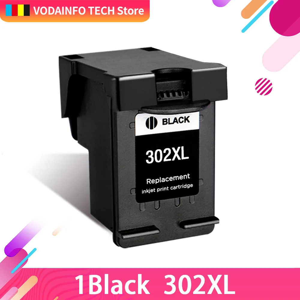 

QSYRAINBOW Ink Cartridge Replacement for HP 302 For HP302 XL Ink Cartridges Deskjet 2130 2131 1110 1111 1112 3630 Printer