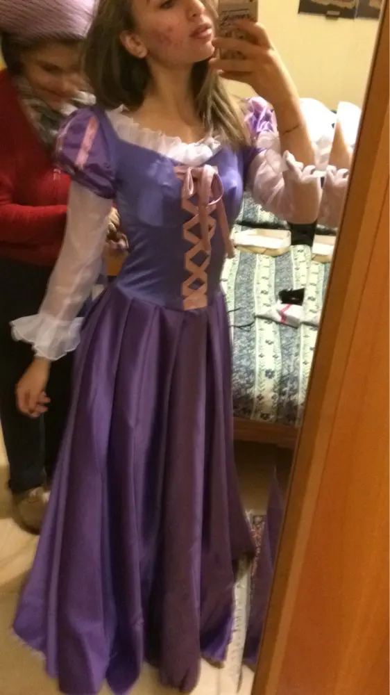 The Princess Rapunzel Fancy Dress Adult Costumes for HalloweenCarnival Party Tangled Cosplay Costumes for Women Custom Any Size (8)