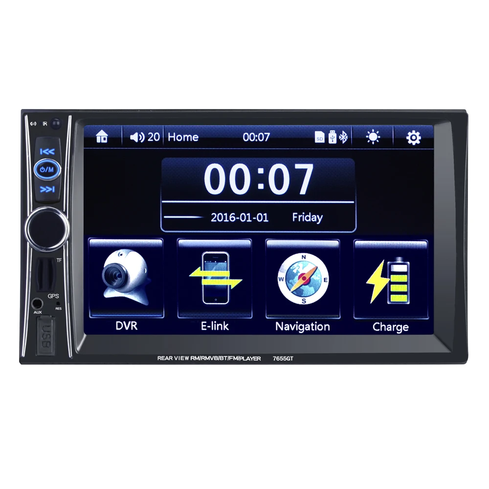 

7655GT 6.6 inch touch screen multifunctional player Support GPS navigation, Bluetooth hands-free, FM radio Mirror link