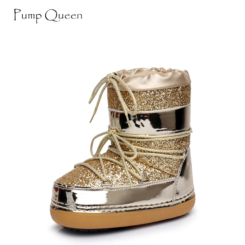 

2018 Russian Winter Shoes Woman Snow Boots Women Ankle Boots Warm Silver Fashion Female Ladies Shoes zapatos mujer Large Size
