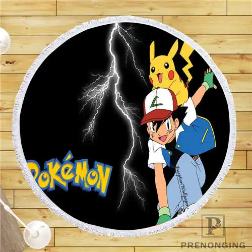 

Custom DIY Customized Microfiber Fabric pokemon_pikachu (1) Round Beach Blanket Towel Printed on Demand 150cm #19-01-28-4-139