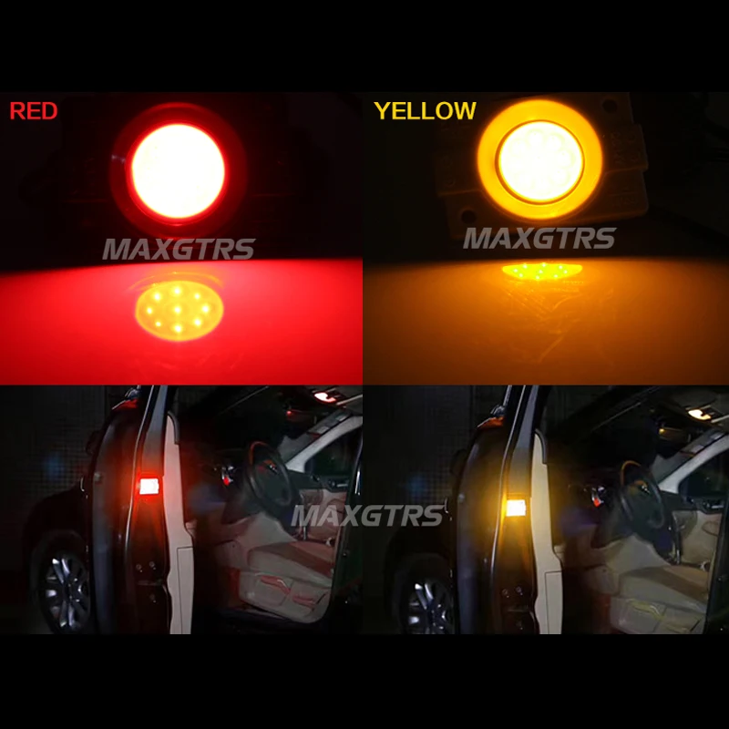 2x Car Led Door Open Warning Light Signal Anti Led Flash Light Red