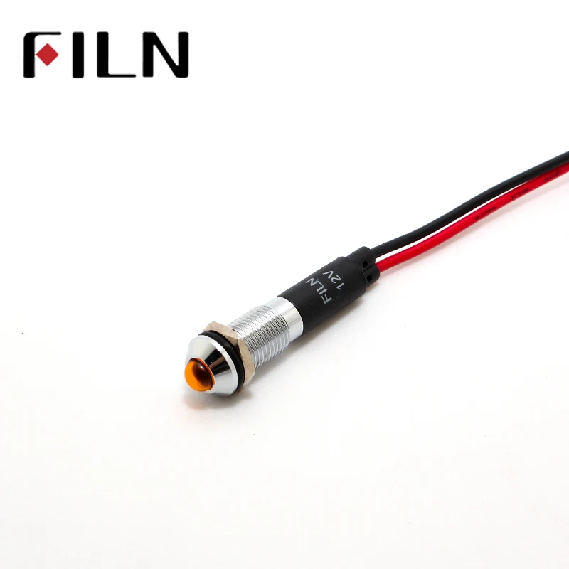 FILN FL1M-8SW-1 8 мм красный цвет желтый, синий; размеры 34-43 Зеленый Белый 12 в 110 24 220 led Металл сигнальные лампы с 20 см кабель