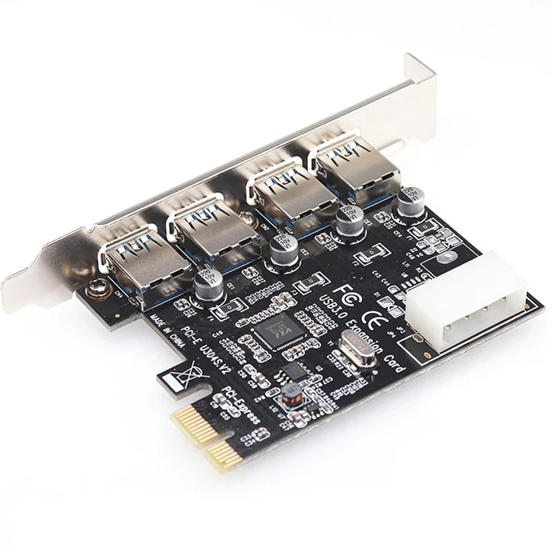 4 порта Usb 3,0 Pci-E Плата расширения Pci Express Pcie Usb 3,0 концентратор адаптер 4-портовый Usb3.0 контроллер Usb 3 0 Pci E Pcie Express