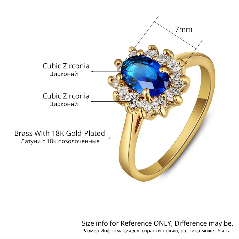 Five Color Option Rings Party Accessories Gold Color Cubic Zirconia Rings For Women Gift For Anniversary (JewelOra RI101848)