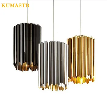 

Modern Italy Designer Lamp Bedroom Bar Hanging Lamp Gold Chrome Black Stainless Steel Pendant Lamp Bar Restaurant Light