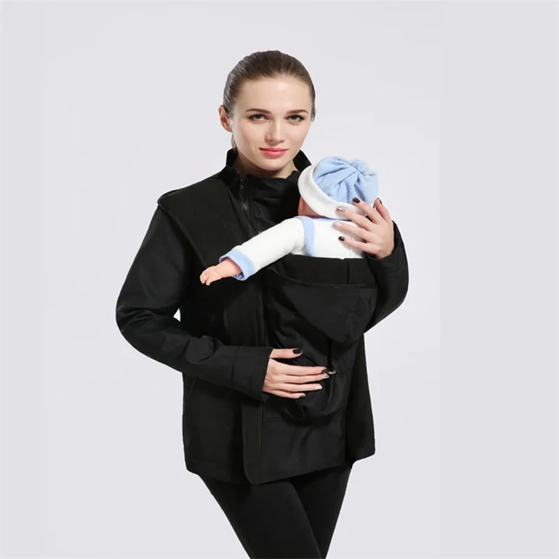 

Pregnancy Windproof Blouses Shirts Maternity Pregnant Zipper Casual Clothes Daddy Chen Baby Carrier Kangaroo Warm
