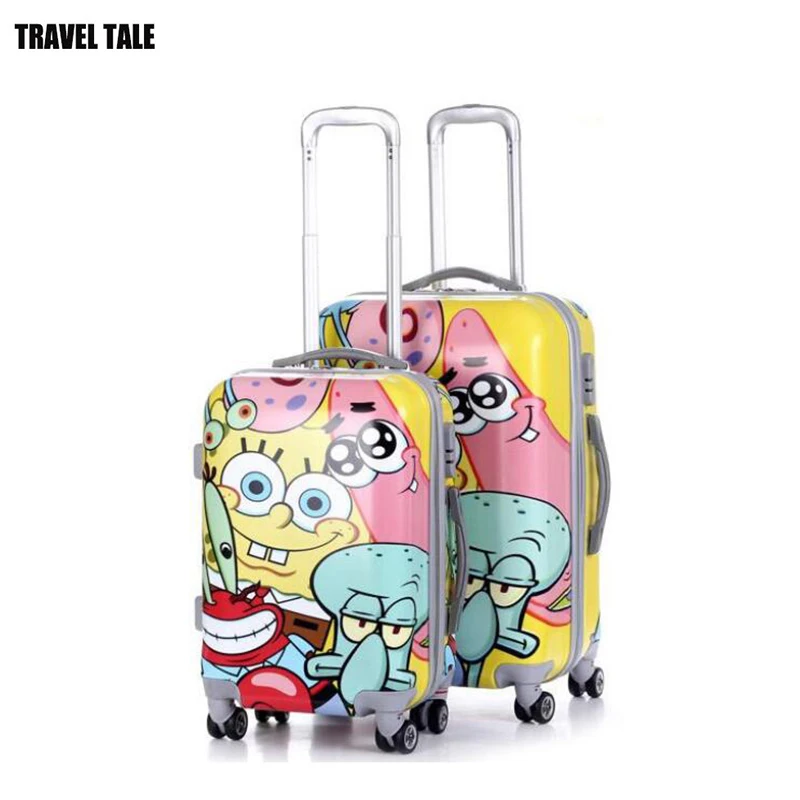 Travel tale 2" 24" дюймов из АБС-пластика с рисунком, масштабных дорожных чемоданов салон троллейбуса чемодан сумка с колесом