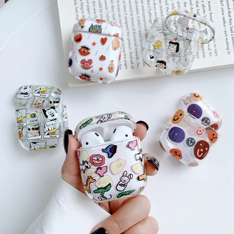 

Cartoon illustration Case for airpods cover Cartoon protective hard case wireless earphone case For airpods Charging box case