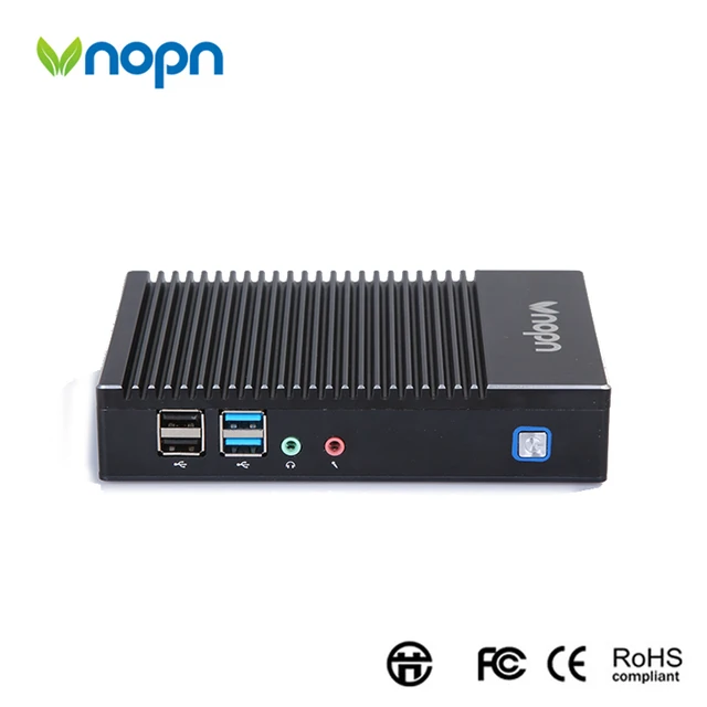 Cheap HOT SALE ! Quad-core CPU Fanless Mini PC WIN 10 with RAM 4G SSD 64G 