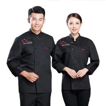 

High Quality The Five-star Long-Sleeved Autumn&Winter Chefs Jacket Waiter Uniform Restaurant Food Service Kitchen Coat Workwear