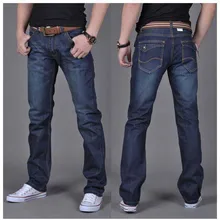 Freies verschiffen Herbst und winter männer jeans gerade hosen jeans männer in dunkelblau hochwertigen #6699