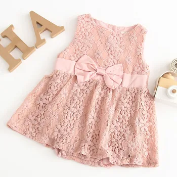 

Baby Girl dress Cute Bow Lace Ball Gown Dress Cotton Casual Sleeveless Chiffon Mesh Princess Dress A-Line Baby Girls Dresses