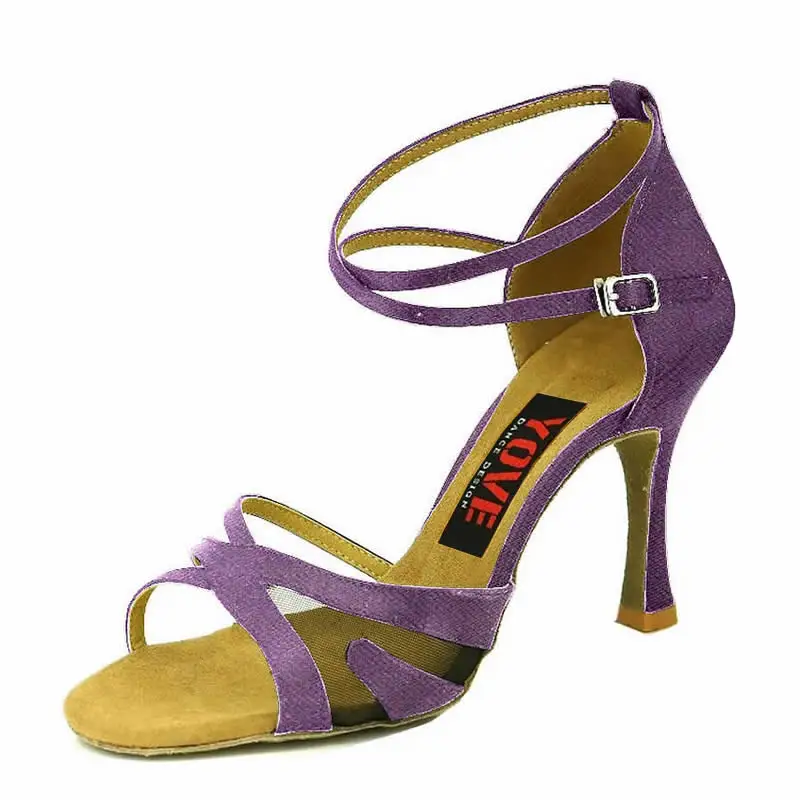 YOVE стиль LD-3175 танцевальная обувь Бачата/Сальса Танцевальная обувь женская танцевальная обувь - Цвет: Фиолетовый