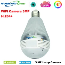 3.0 Megapixels CCTV IP cam SD 360 Panoramin Smart Home Safty Wifi VR Camera LED Bulb Security Camcorder Support PC Tablet Phone