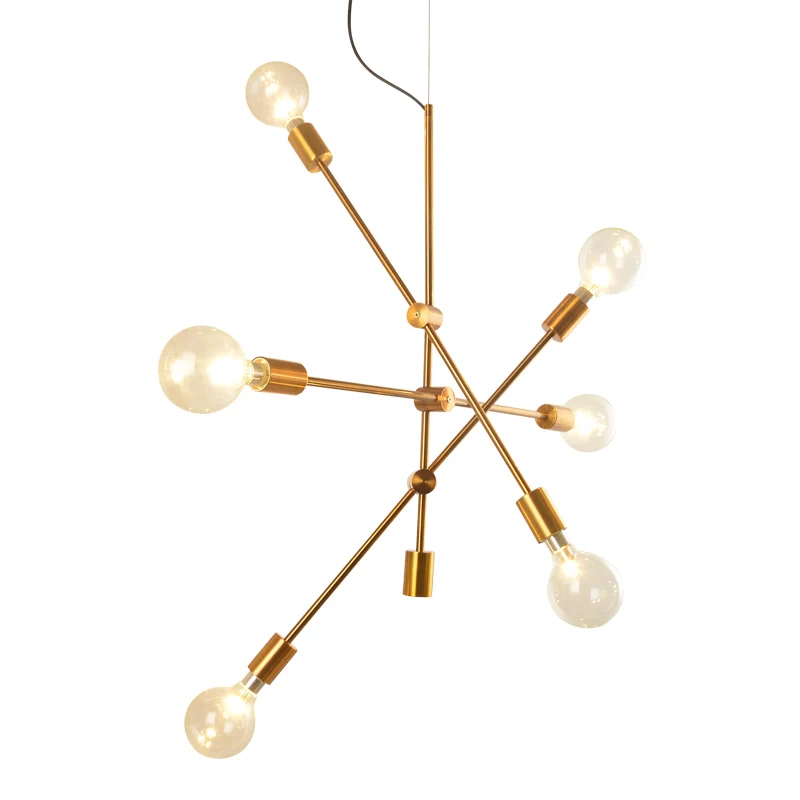 

Post modern pendant lamp unfold 6 arm simple Suspendsion light adjustable arm Fixture E27 lamp AC220V Bedroom Dining Living Room