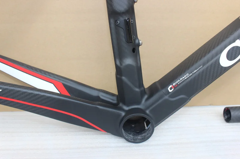 Perfect black painting white Colnago C60 Road bike Frame Red carbon fiber bicycle frame +Seatpost+Fork+Clamp+Headset 4
