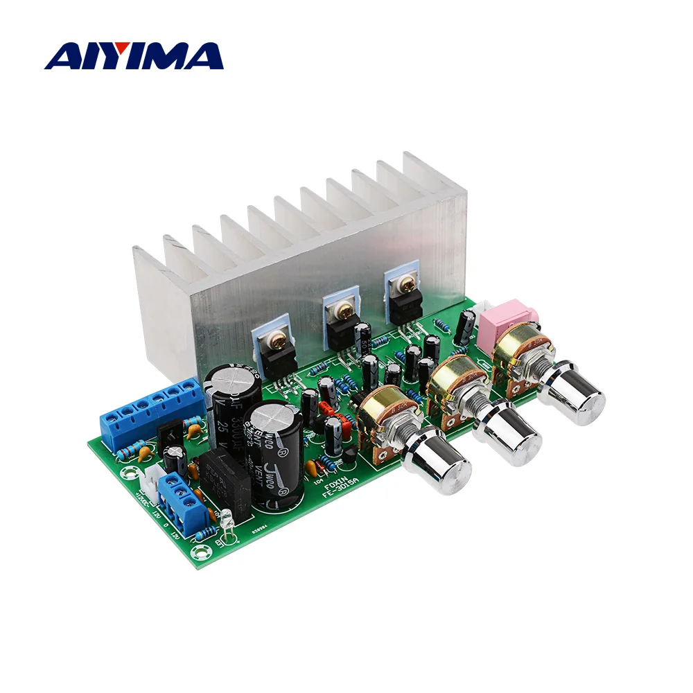 AIYIMA TDA2050 + TDA2030A усилитель сабвуфера аудиоплата 18Wx2 32 Вт 2 1 каналов мощности аудио