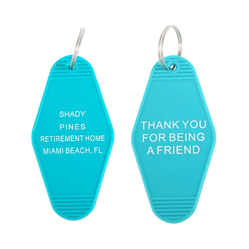 

Thank You For Being A Friend SHADY PINES Keychain Personalized Key chain Keyring gift for him gift for her Gift for Friend