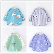 Детский хлопковый комбинезон с длинным рукавом, непромокаемая одежда принцессы для детей, одежда для кормления, одежда для столовой, Детский фартук, Bavoir