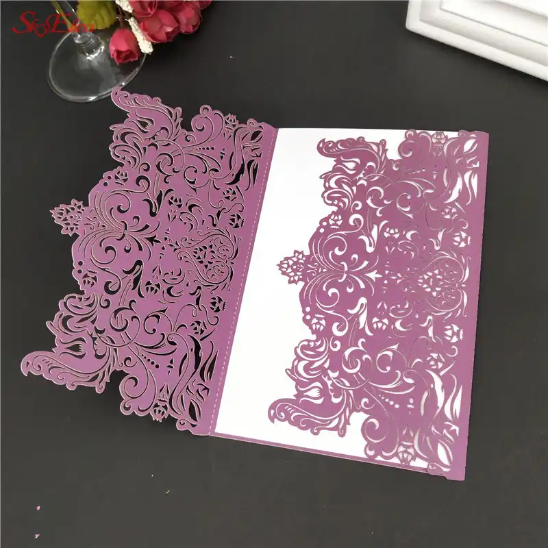 5pcs Name Card Wedding Laser Cut Wedding Invitations Card