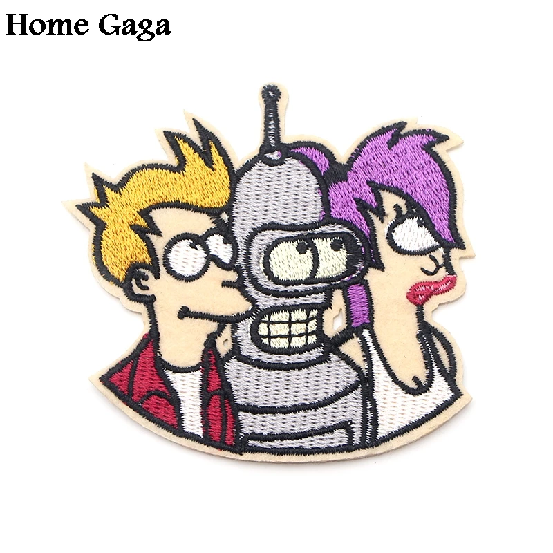 Homegaga Futurama забавная аппликация термонаклейки рубашка одежда Футбол Джерси Кепка вышитые значки для «сделай сам» Лоскутная работа D0977