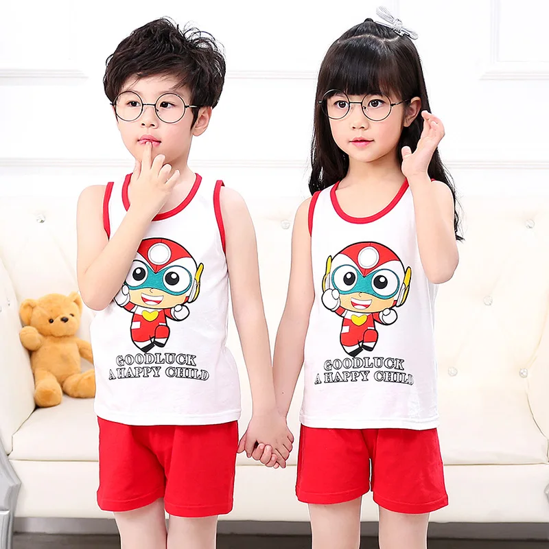 boys girls short sets cute cartoon little boy girl suits set summer
