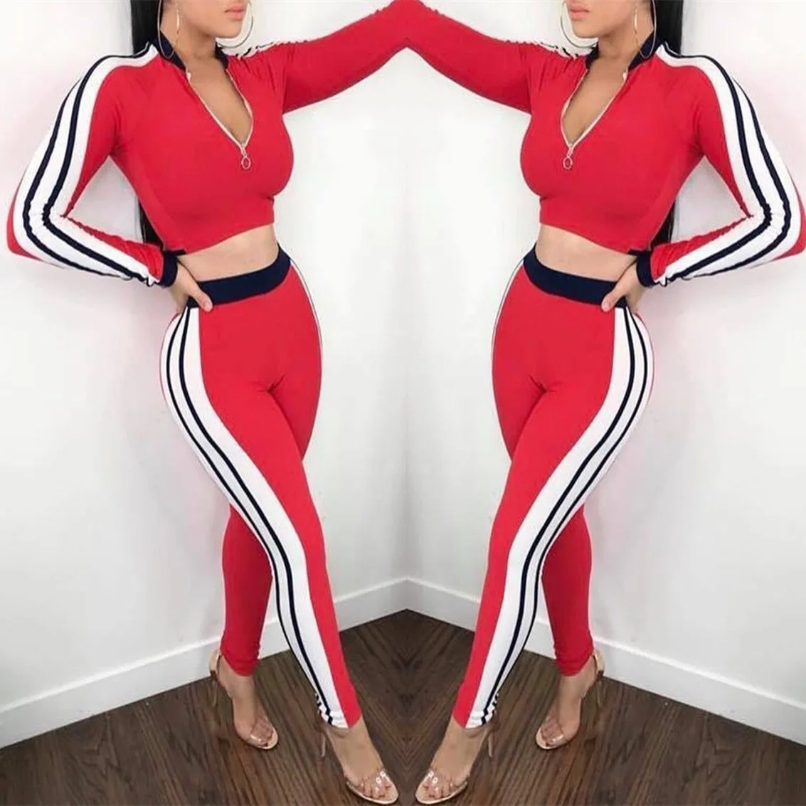 Женский комплект из двух предметов pantalon женский спортивный костюм conjunto feminino komplet