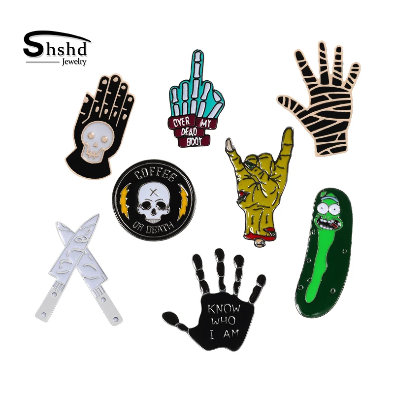 Creative Cartoon Brooch Punk HipHop Gesture Skeleton Hand Enamel Pins Fashion Badges Gothic Lapel Pin Collar Button Jewelry Gift
Creative Cartoon Brooch Punk HipHop Gesture Skeleton Hand Enamel Pins Fashion Badges Gothic Lapel Pin Collar Button Jewelry Gift