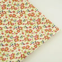 Red Flowers and Green Leaves Design 100%cotton Fabric Telas Tecido Tissue Fat Quarter Doll's DIY Beginner's Practice Art Work CM