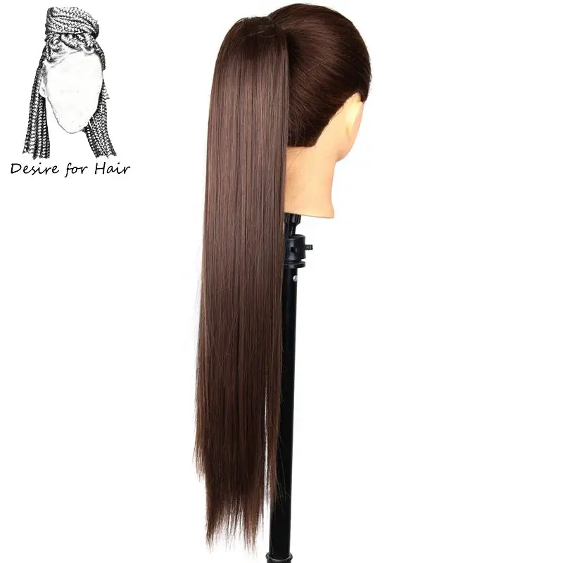 24inch 150g silky straight high tempreture synthetic fiber ponytail